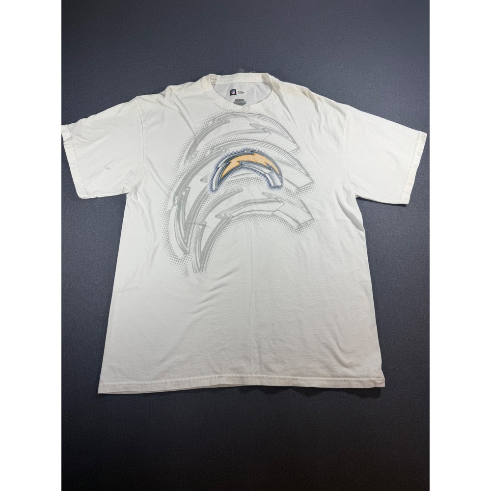 Vintage NFL Team Apparel Los Angeles Chargers Graphic T-Shirt White Mens XL